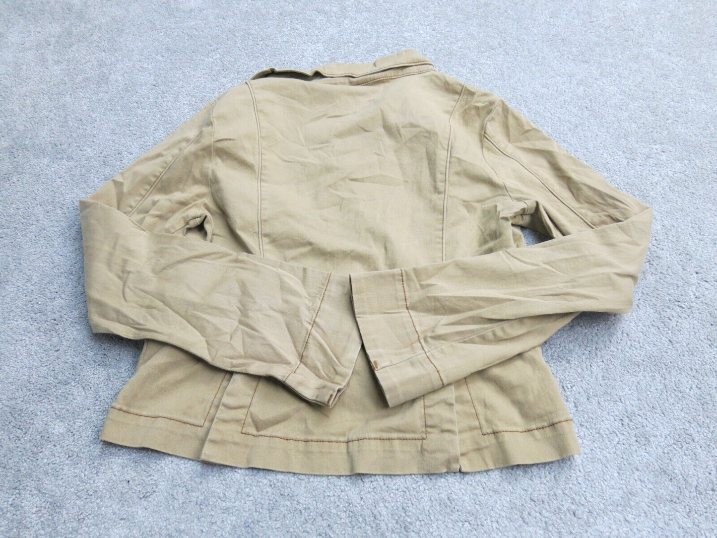 Levis Womens Blazer Coat Single Breasted Stretch Long Sleeves Khaki Size Medium