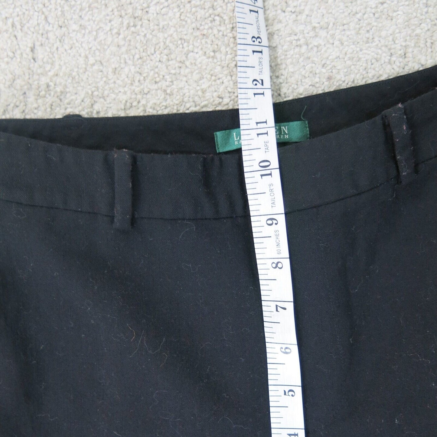 Ralph Lauren Womens Pant Dress Mid Rise Stretch Flat Front Pockets Wools Black 4