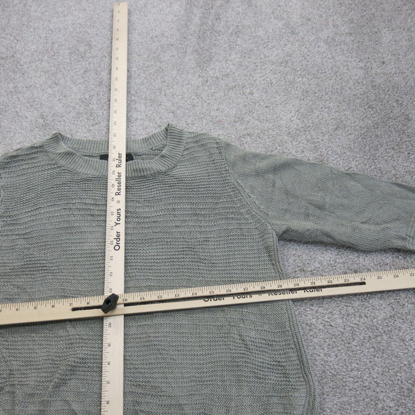 Tahari Womens Pullover Sweater Crew Neck Long Sleeves Light Gray Size Large