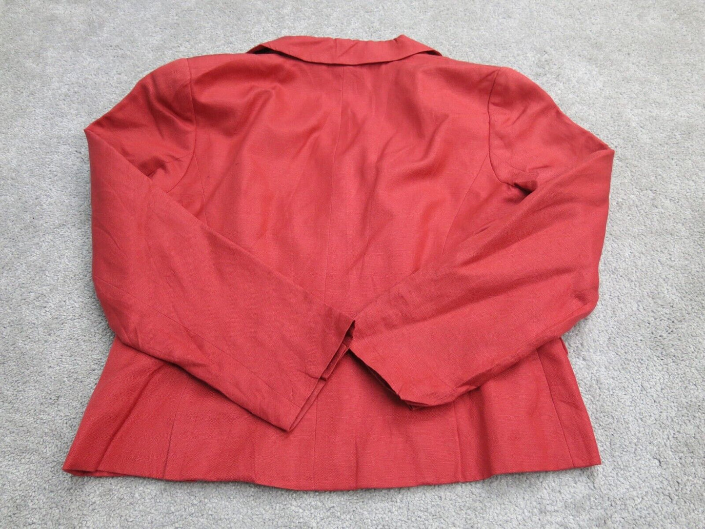 Talbots Womens Blazer Coat Single Breasted Long Sleeves Pockets Orange Size 8