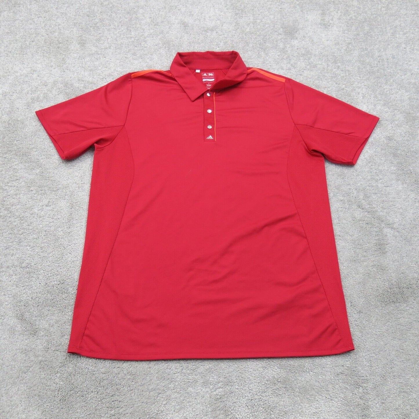 Adidas Mens Golf Polo Shirt Short Sleeves Puremotion Red Size Large