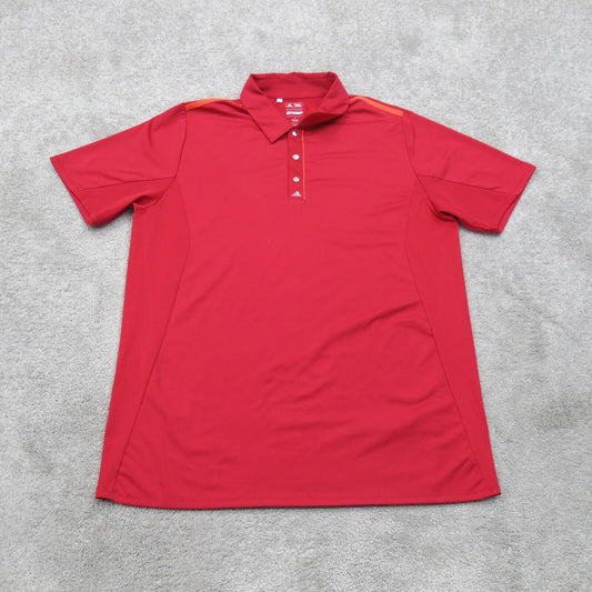 Adidas Mens Golf Polo Shirt Short Sleeves Puremotion Red Size Large