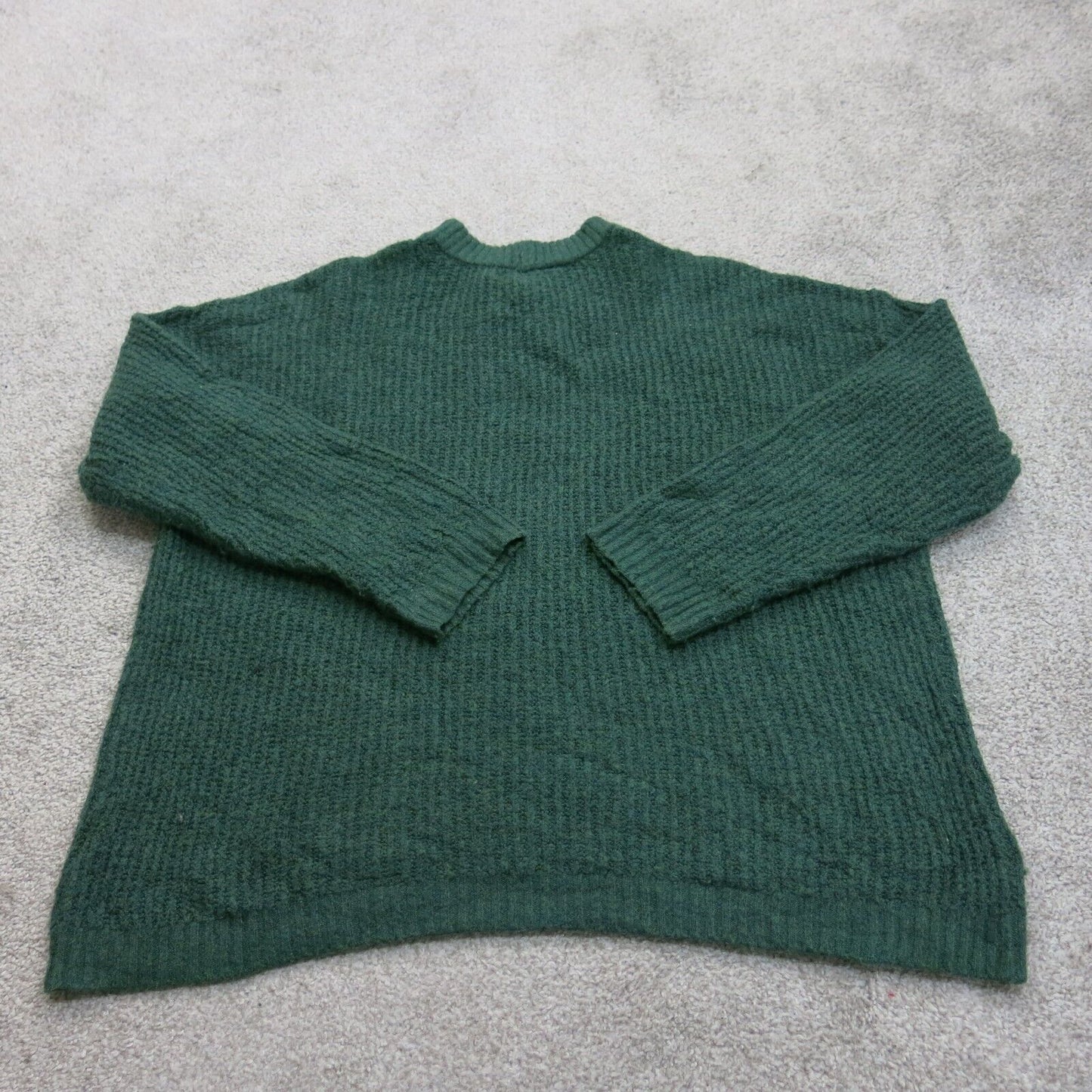 American Eagle Women Pullover Sweater Knitted Mock Neck Dark Teal Green Medium