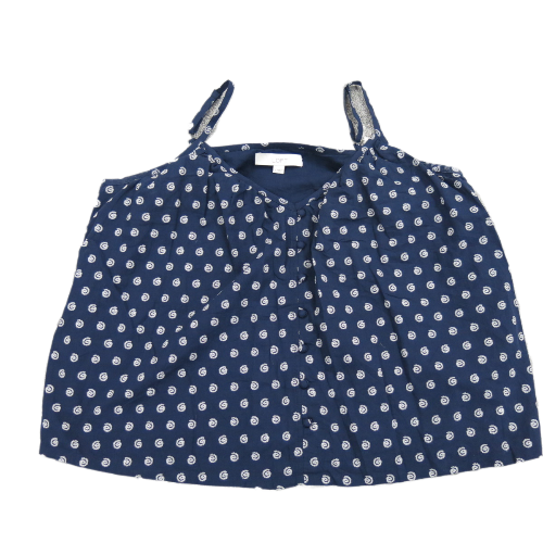 Loft Womens Activewear Polka Dot Tank Top V Neck Sleeveless Blue Size Small