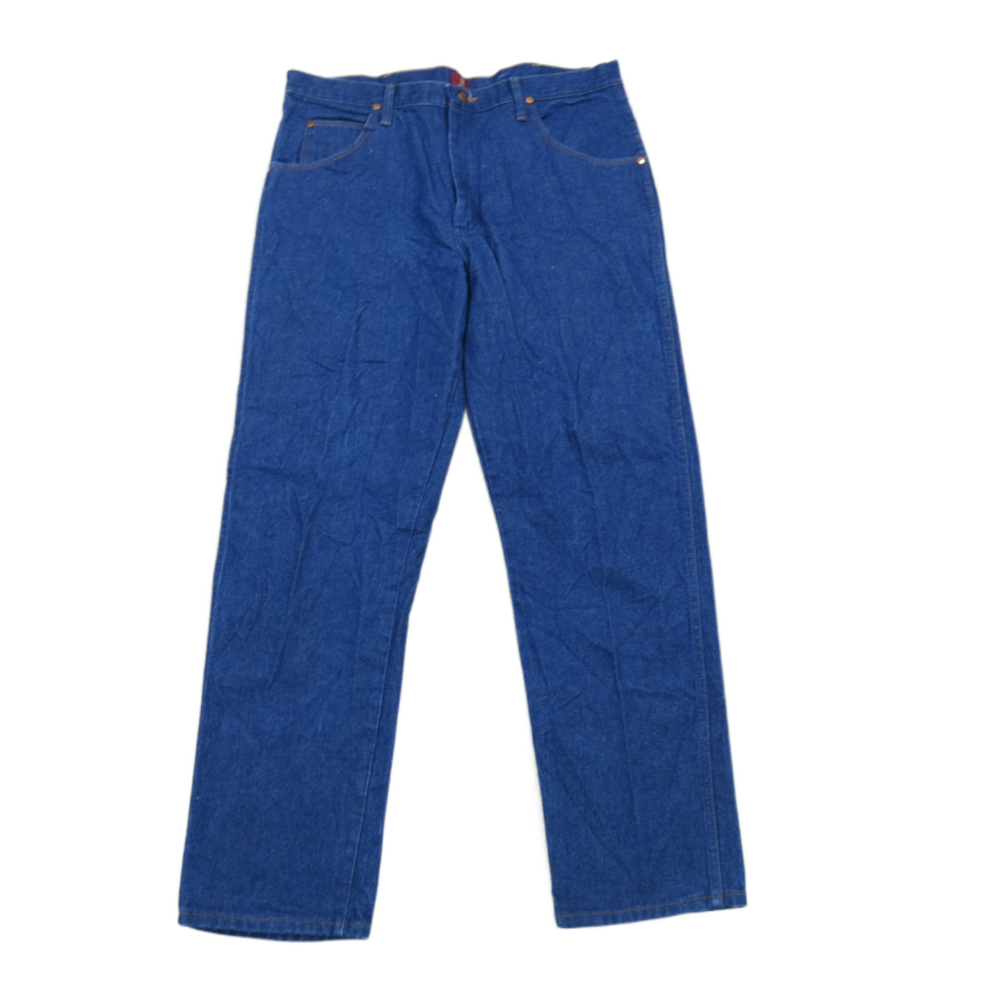 Wrangler Mens Jeans Straight Leg Denim Relaxed Fit Low Rise Blue Size W38XL32