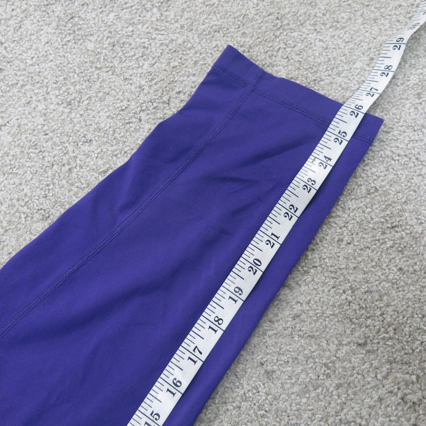 Nike Pro Womens Capri Legging Dry Fit Stretch Elastic Waist Logo Purple SZ Small