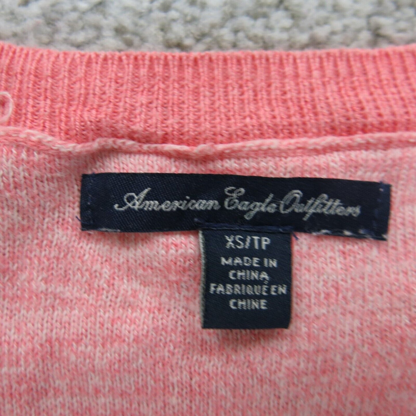 American Eagle Womens Knitted Sweater Long Sleeves Light Pink Size X Small