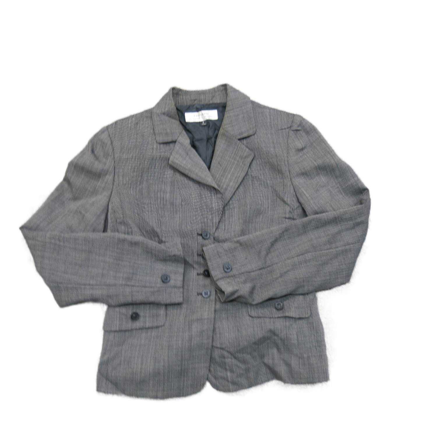 Tahari Womens Blazer Coat Single Breasted Long Sleeves Black Size 6