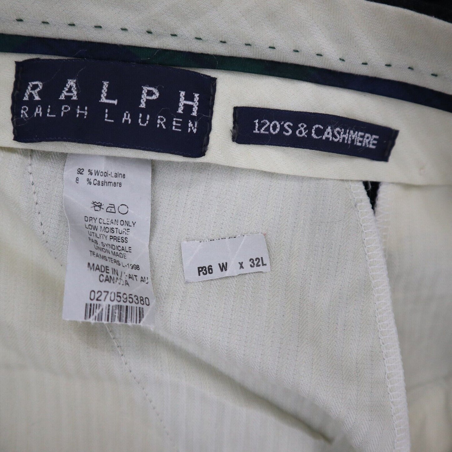 Lauren Ralph Lauren Mens Dress Pant Flat Front Mid Rise Stretch Black Size 36/32