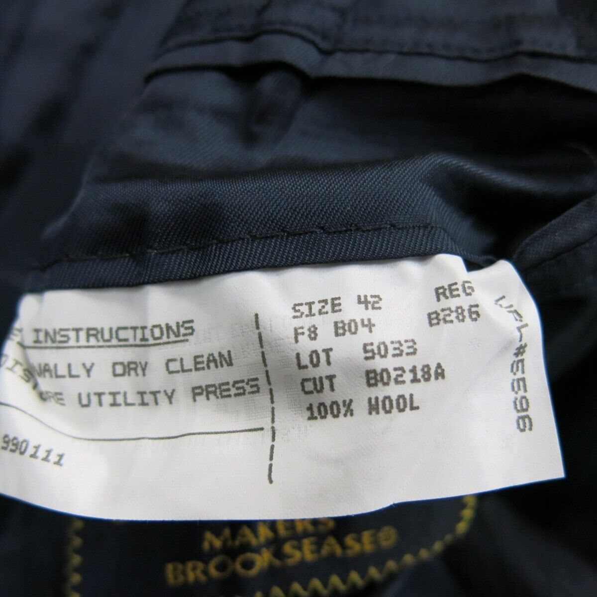 Brooks Brother Mens Blazer Coat Long Sleeves Single Breasted Pocket Blue Size 42