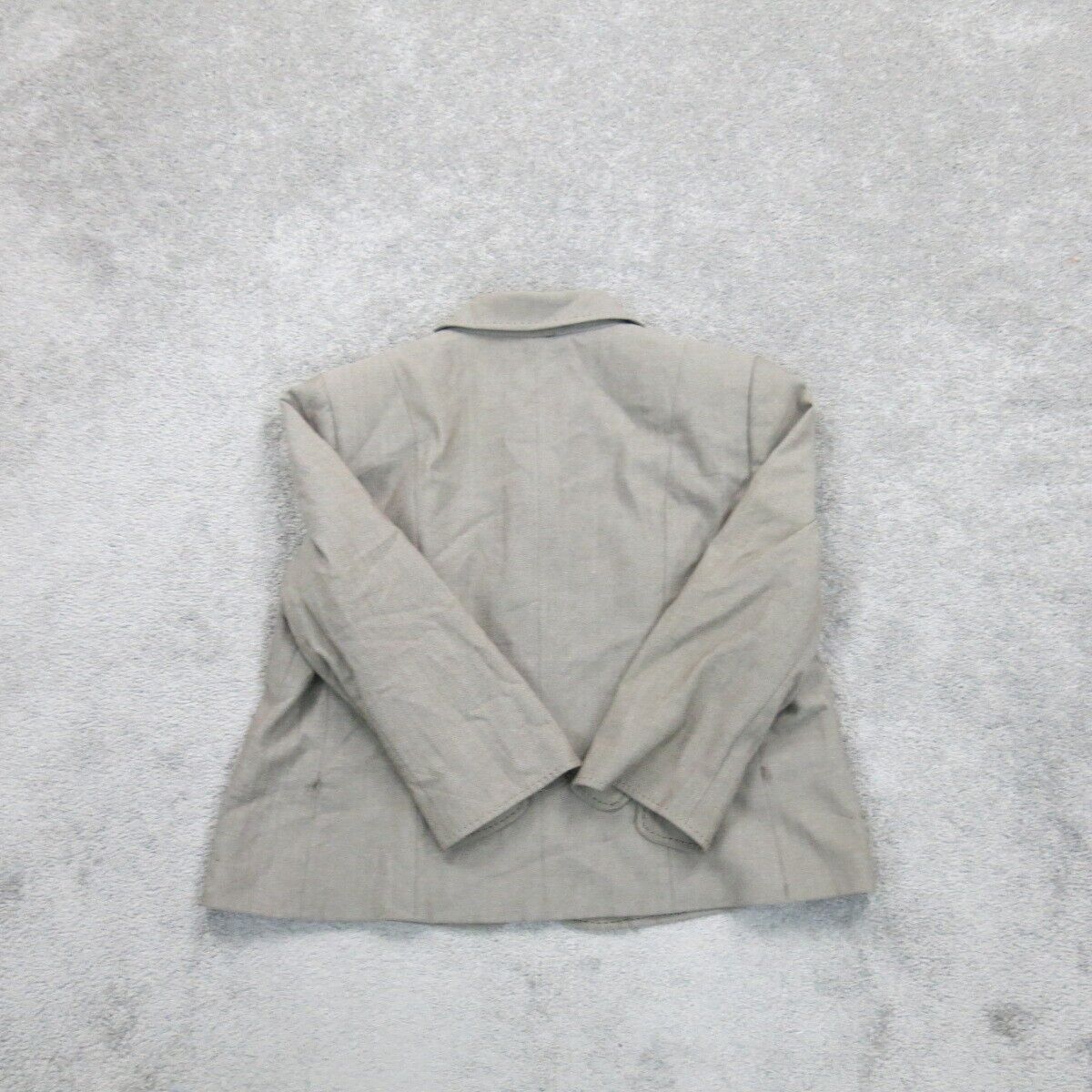 Tahari Womens Blazer Coat Single Breasted Long Sleeve Pocket Gray Size 14W