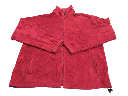 Columbia Mens Full Zip Up Jacket Long Sleeves Mock Neck Red Size Large