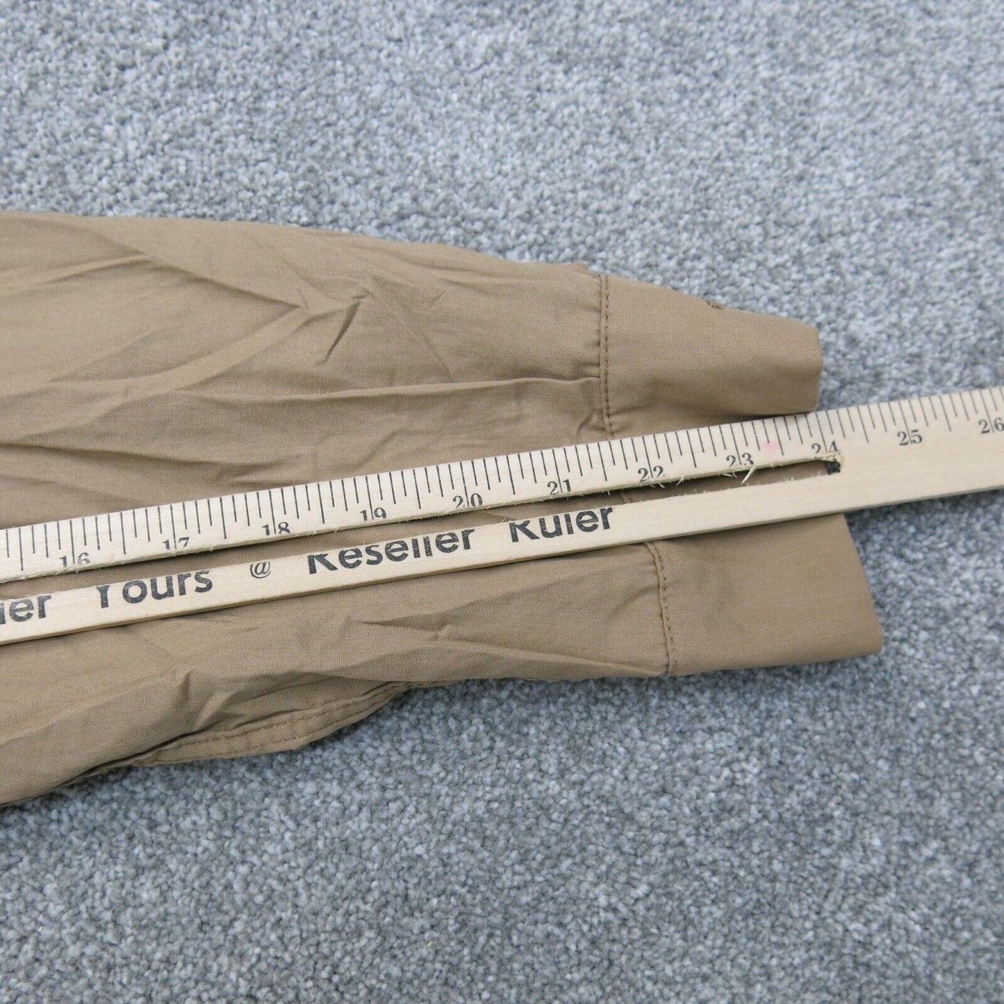 London Log Womens Blouson Jacket Full Zip Up Long Sleeve Khaki Beige 40 Long