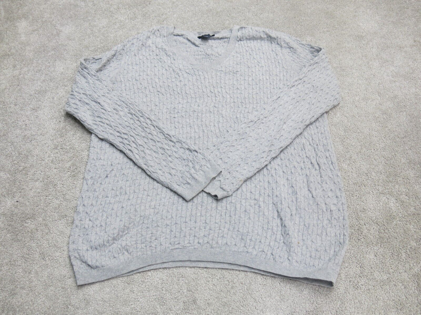 Tommy Hilfiger Mens Pullover Sweatshirt V Neck Long Sleeve Gray Size XXL