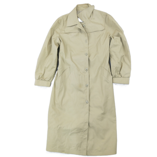 London Fog Womens Trench Coat Long Sleeves Back Tie Waist Beige Size 12P
