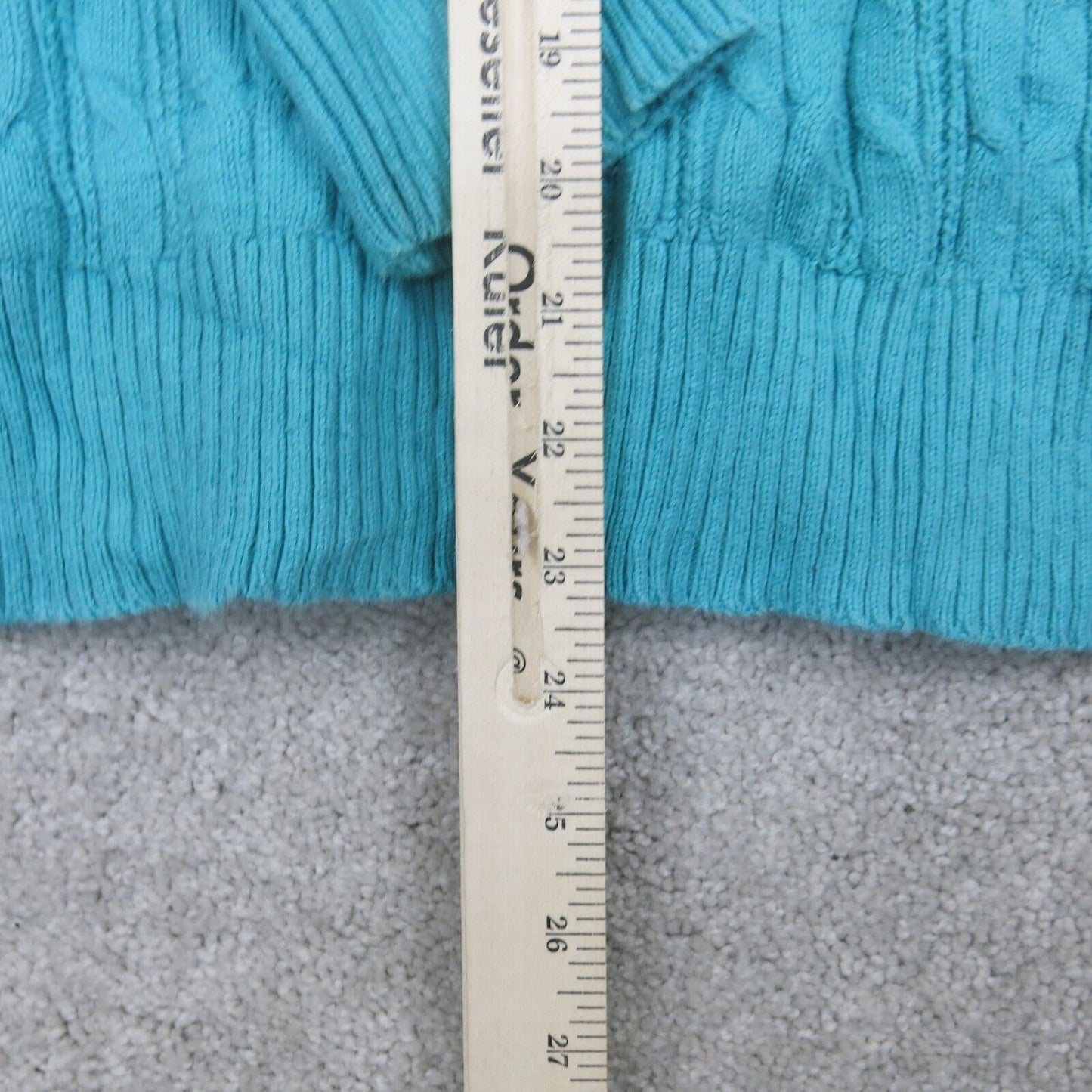 ST Johns Bay Womens Pullover Sweater Crew Neck Long Sleeves Aqua Blue Size Large