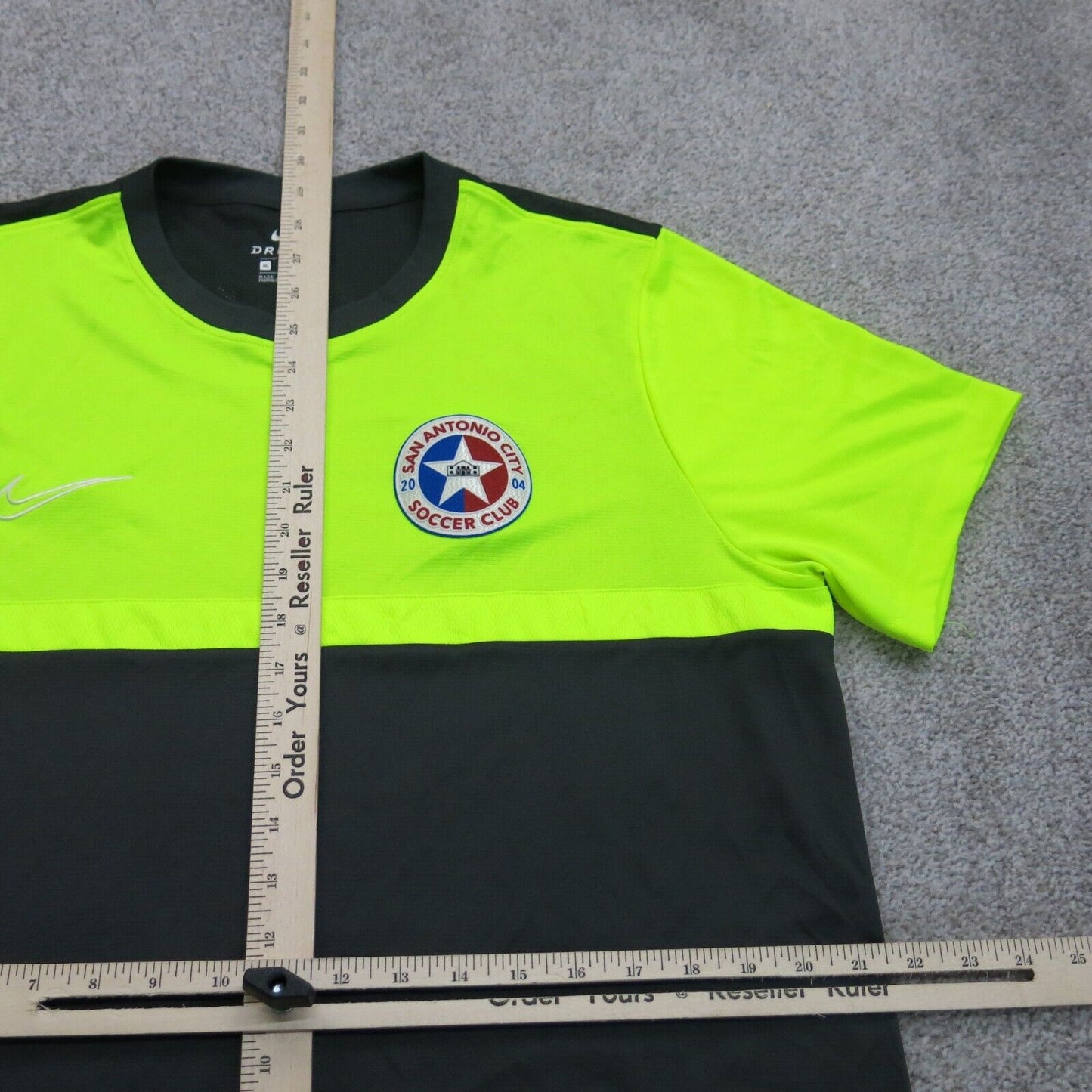 Nike Dri Fit Mens Crew Neck T Shirt Short Sleeves Green Black Size X Large