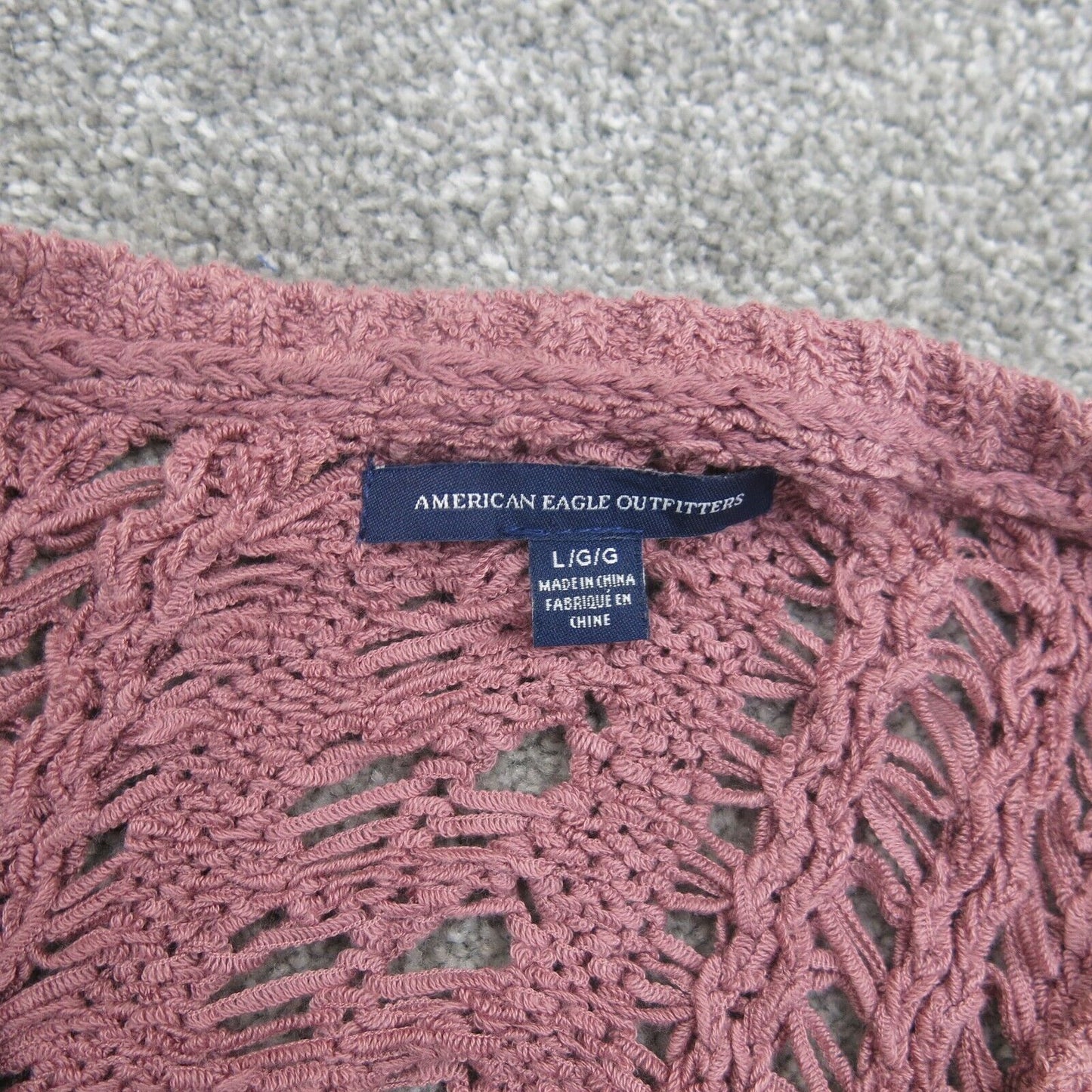 American Eagle Womens Pullover Sweater Knitted Sleeveless Pink Size Large