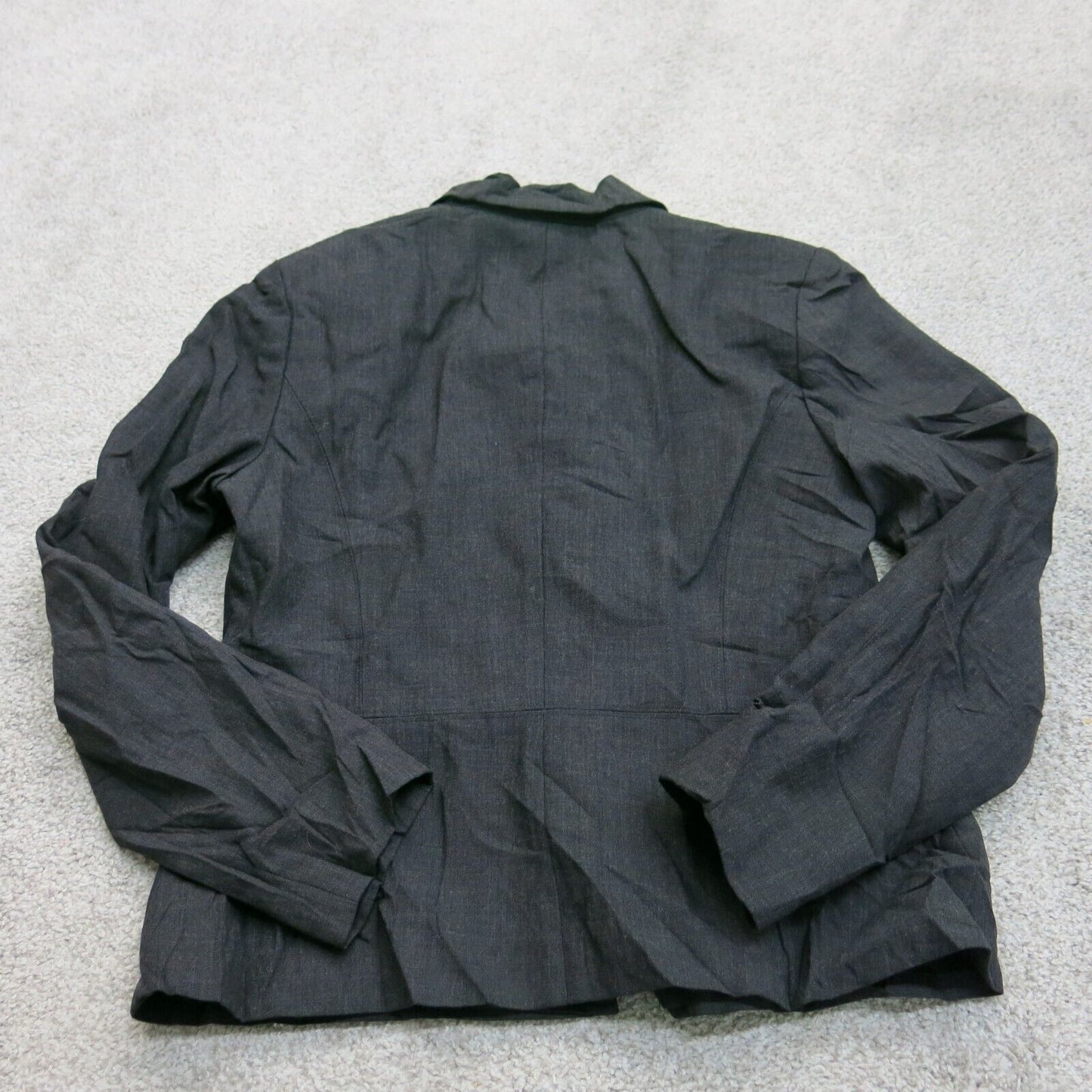 ANN Taylor Women Blazer Coat Single Breasted 100% Wool Pockets Black Size 8
