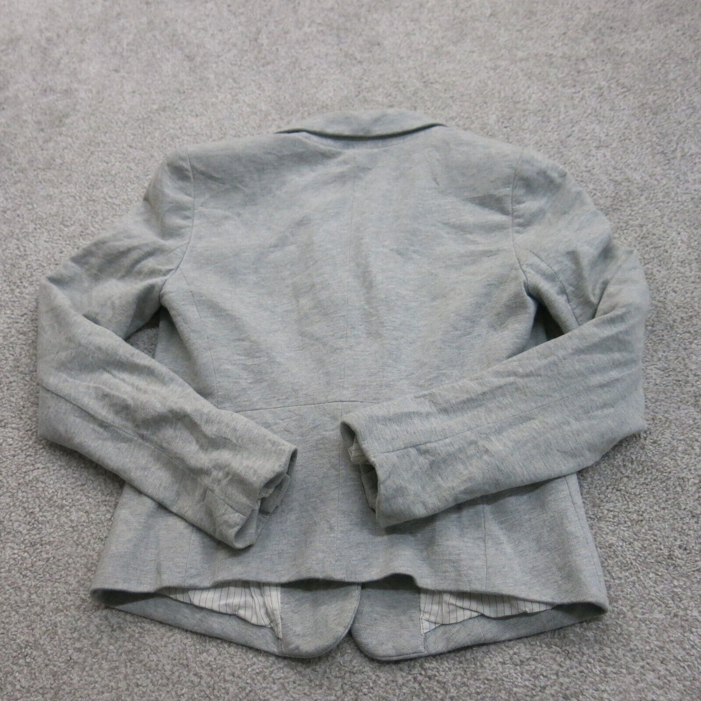 Ann Taylor Loft Womens Blazer Coat Long Sleeve One Button Pockets Gray Size 2