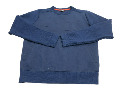 Zara Man Basic Mens Pullover Sweatshirt Crew Neck Long Sleeve Navy Blue Size XL
