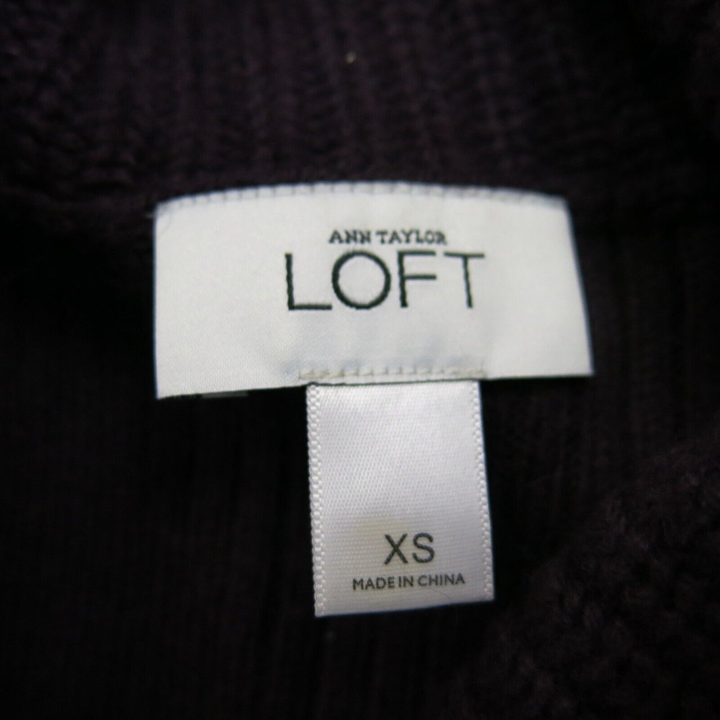 Ann Taylor Loft Women Knitted Pullover Sweater Long Sleeve Cowl Neck Purple XS