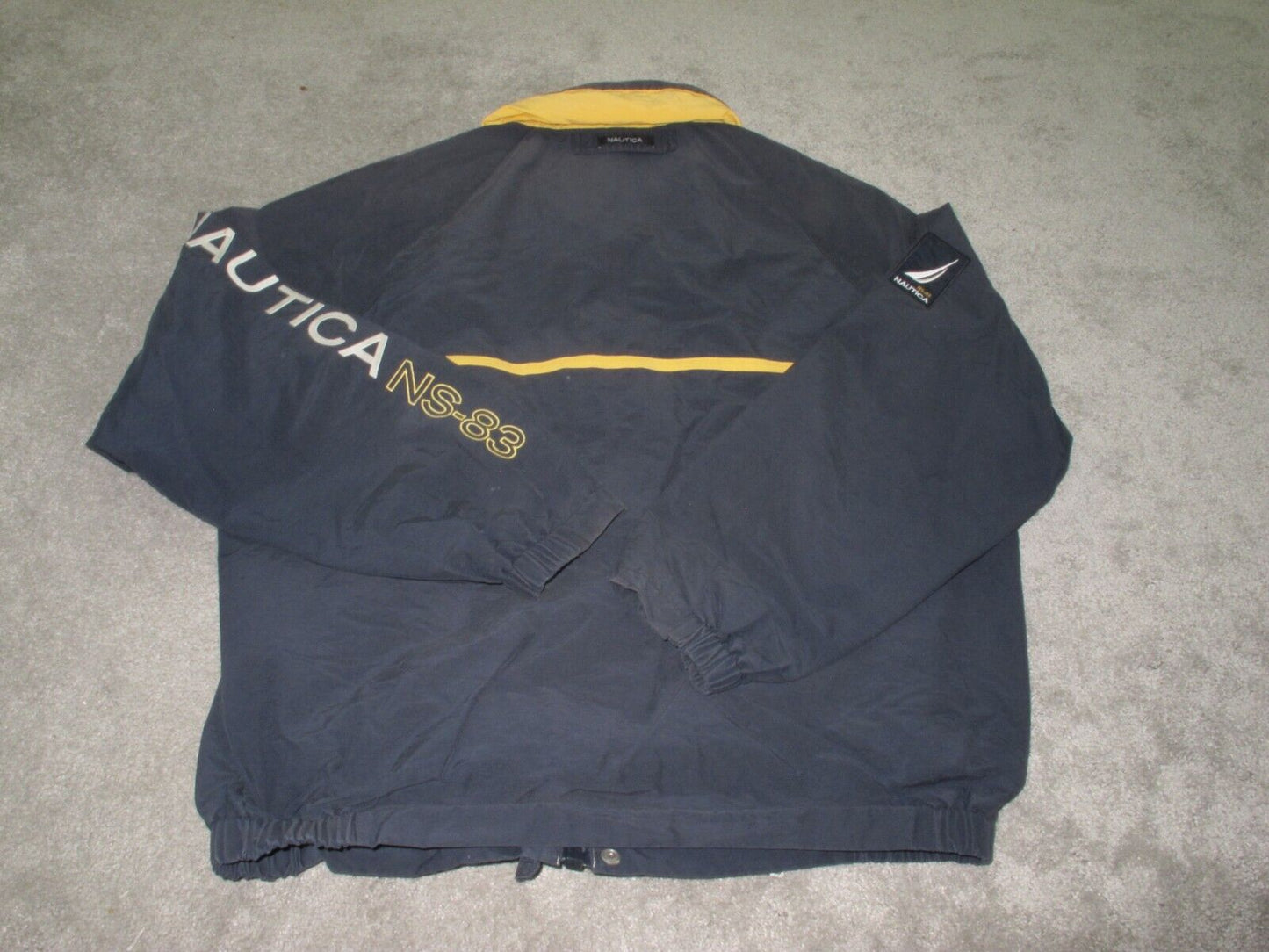 Nautica Mens Bomber Jacket Full Zip Up Long Sleeves Pockets Blue Size Large