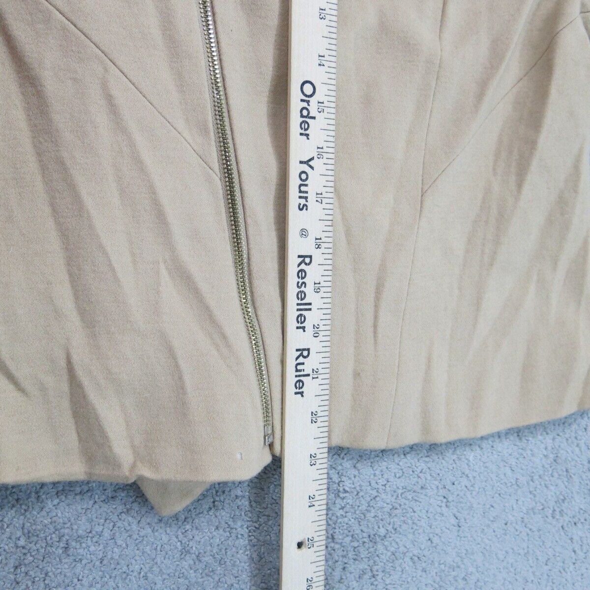 Ann Taylor Womens Blazer Coat Jackets Long Sleeves Full Zip Up Beige Size 6P