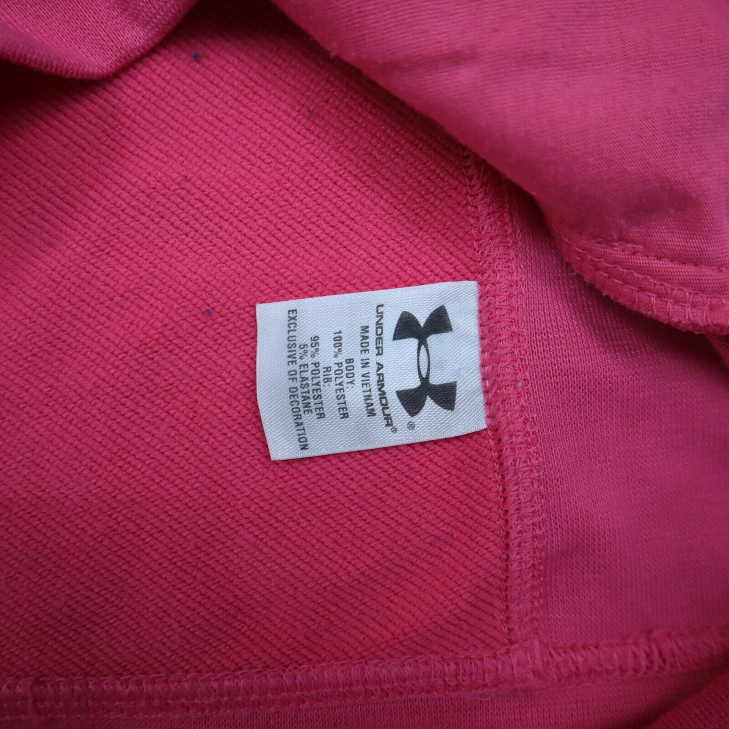 Under Armour Hoodie Womens Sz L Pink Semi Fitted Pullover Sweatshirt Long Sleeve
