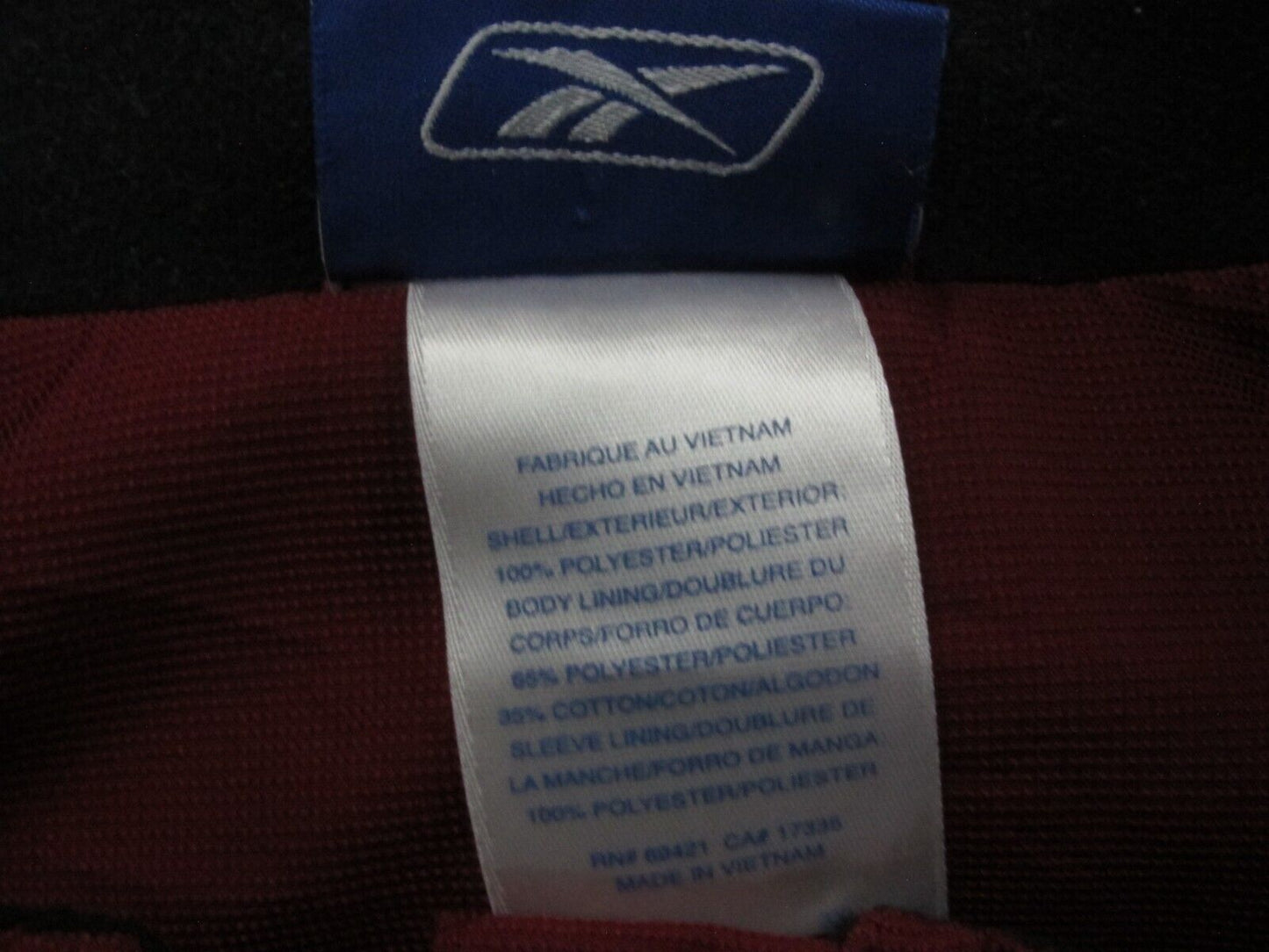 Reebok Mens Blouson Jacket Full Zip Up Long Sleeves Pockets Red Size ?