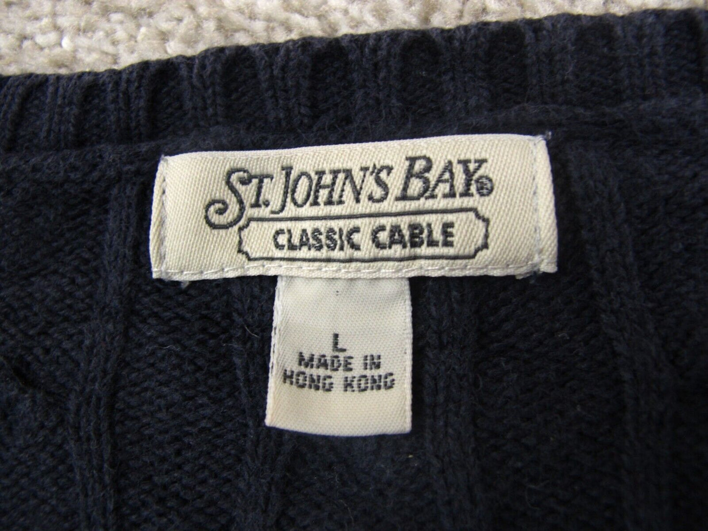 St Johns Bay Womens Pullover Sweater Crew Neck Long Sleeves Blue Size Large