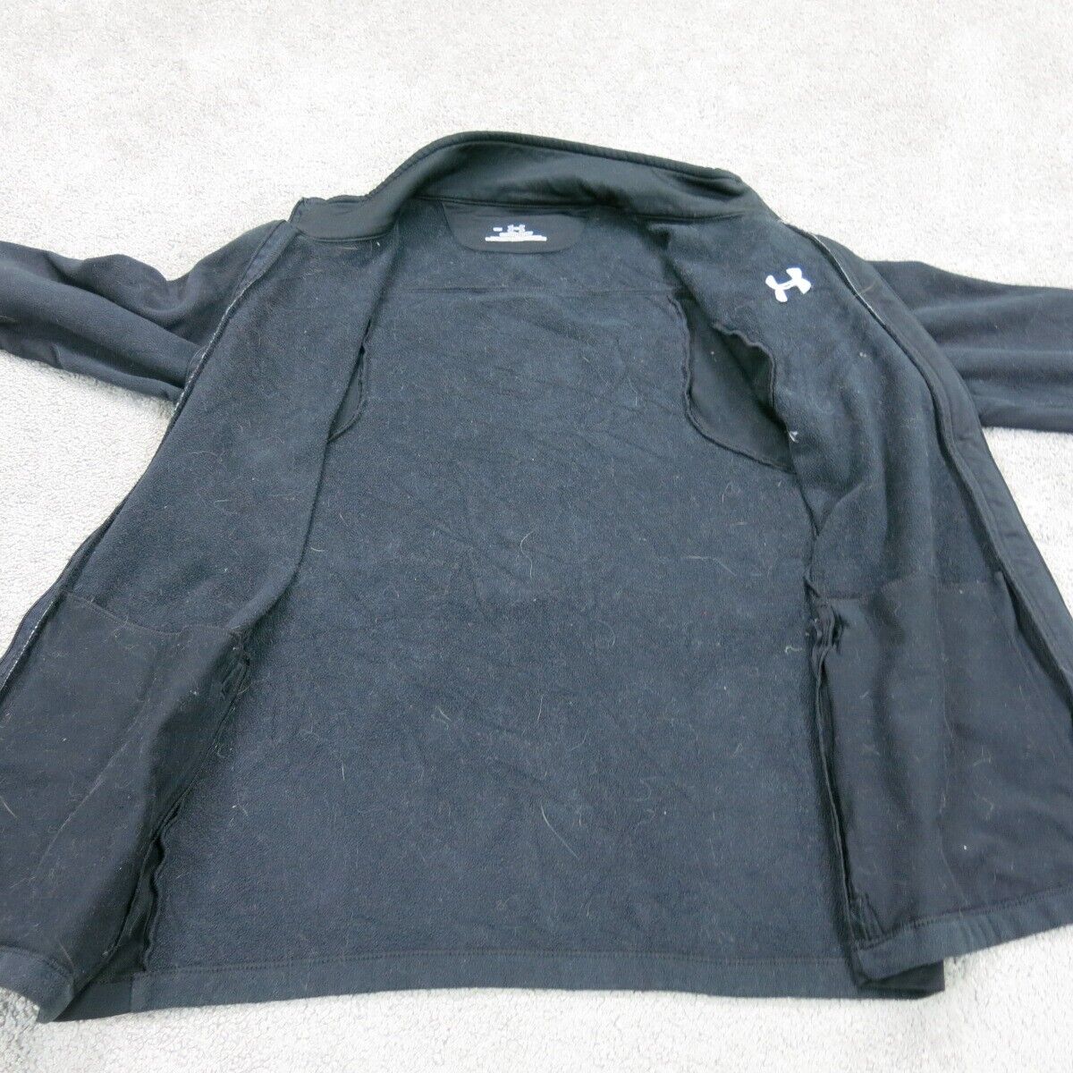 Under Armour Women Full Zip Up Jacket Coldgear Long Sleeve Mock Neck Black SZ SM