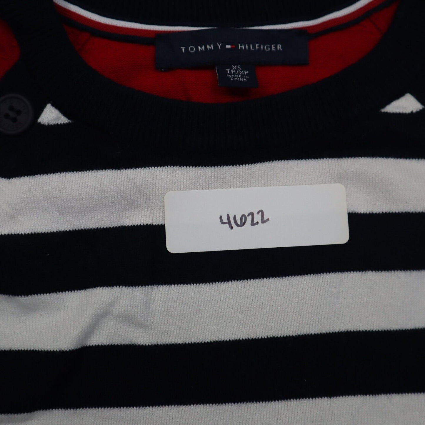 Tommy Hilfiger Womens Pullover Striped Sweater Long Sleeves Red White Blue SZ XS