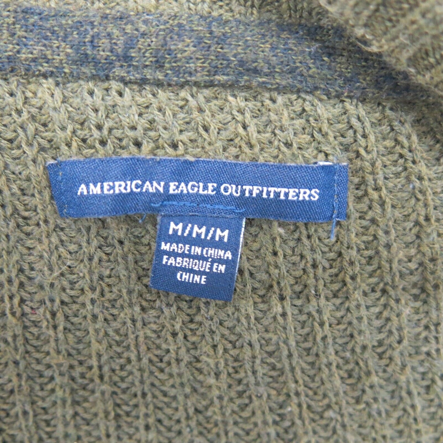 American Eagle Women Cardigan Sweater Knitted Long Sleeves Olive Green SZ Medium