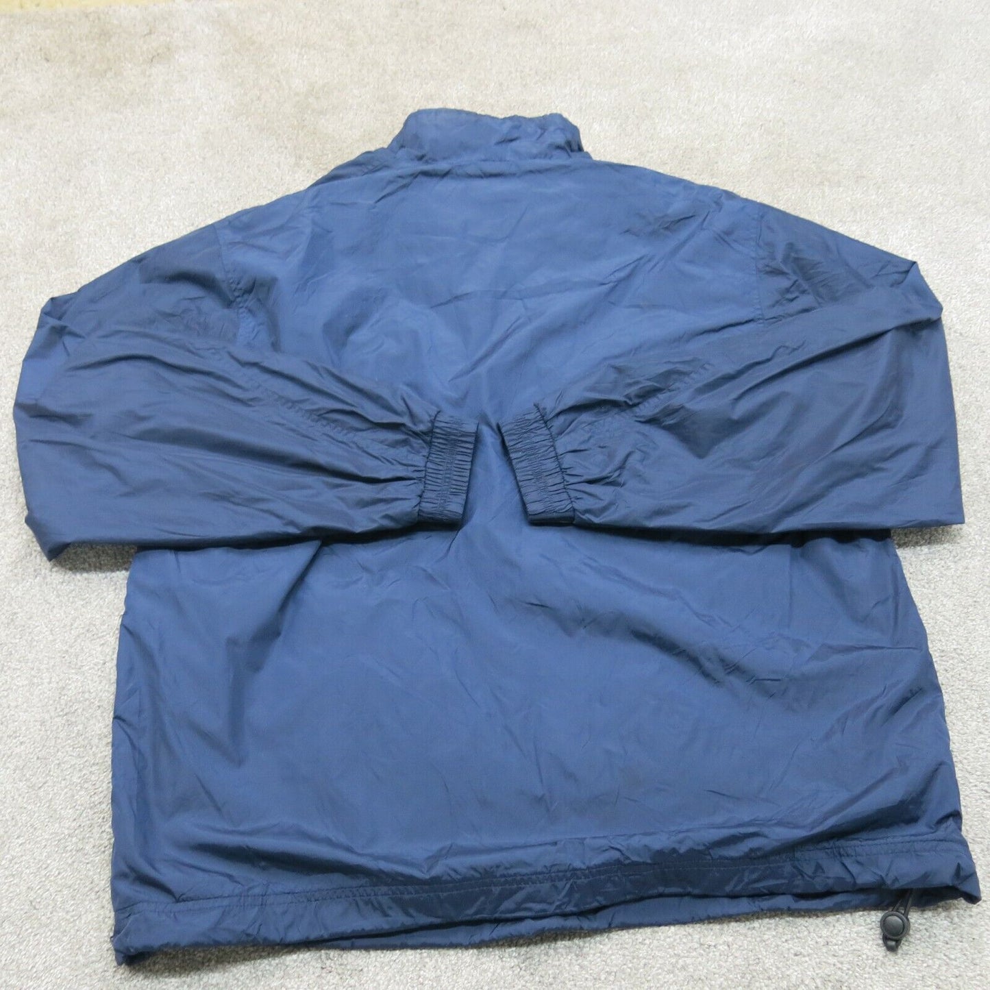 Adidas Mens 14 Zip Bomber Jacket Long Sleeve Logo Pockets Blue Size Large