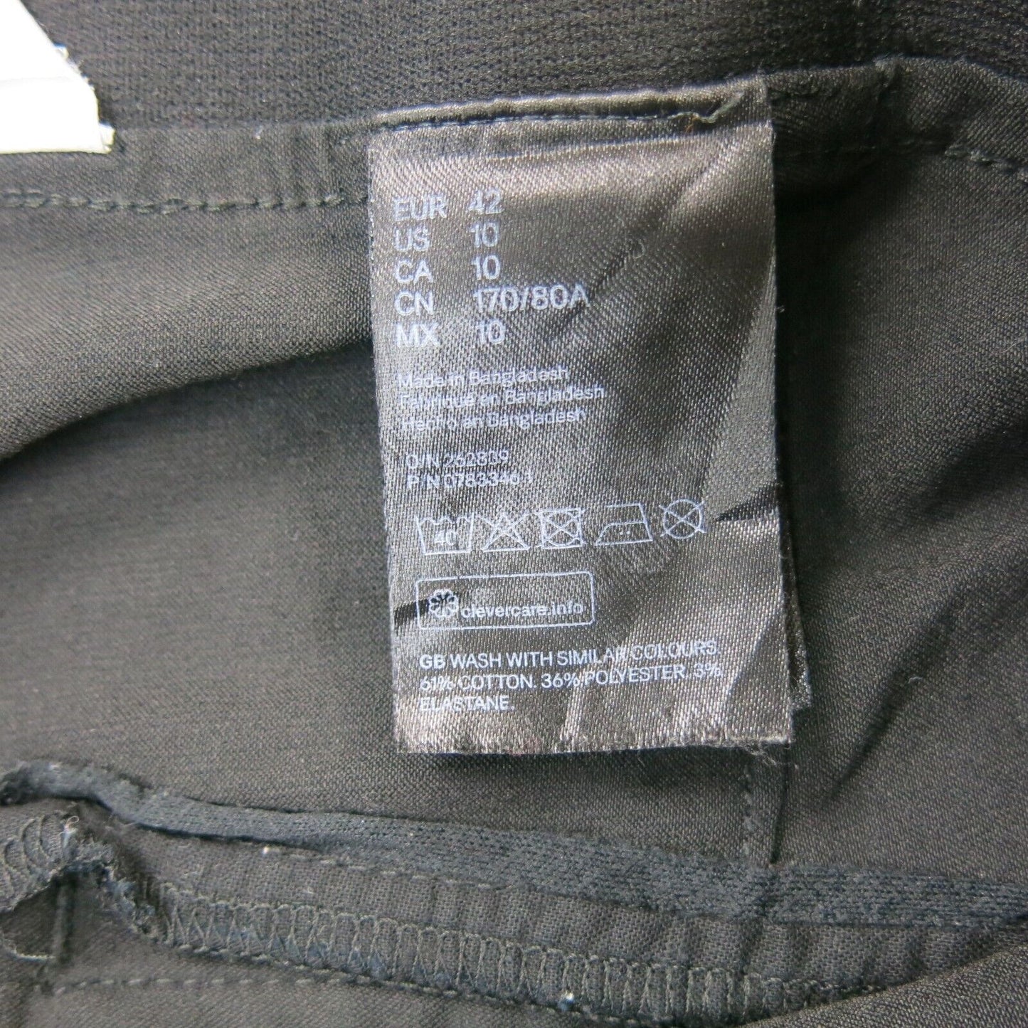 H&M Womens Pants Ankle Skinny Leg Mid Rise Flat Front Pull On Black Size 10