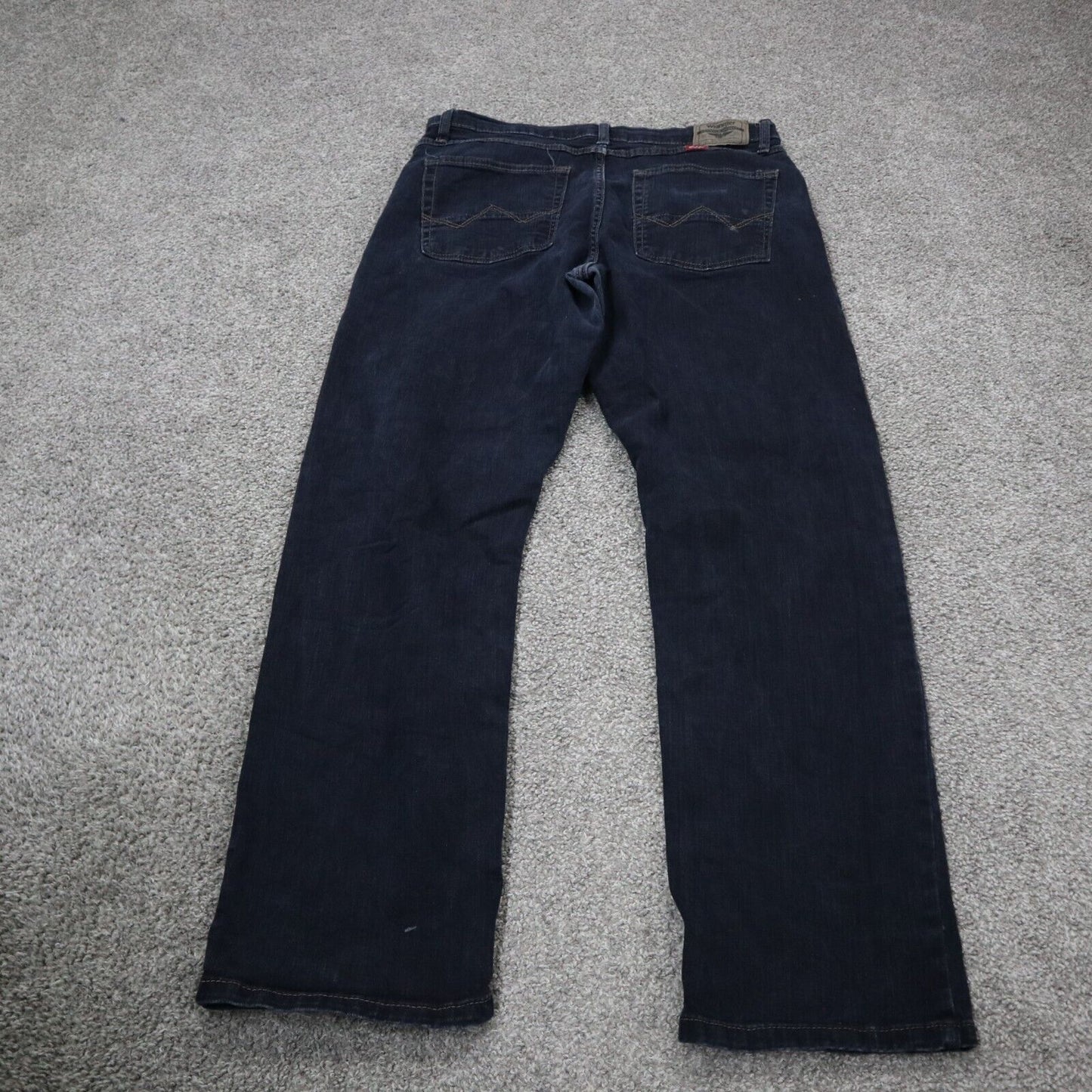 Wrangler Mens Jeans Straight Fit Jeans Mid Rise Pockets Blue Size W33XL30