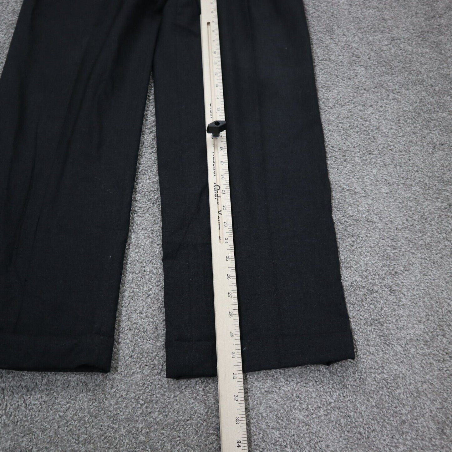 Lauren Ralph Lauren Mens Dress Pant Flat Front Mid Rise Stretch Black Size 36/32