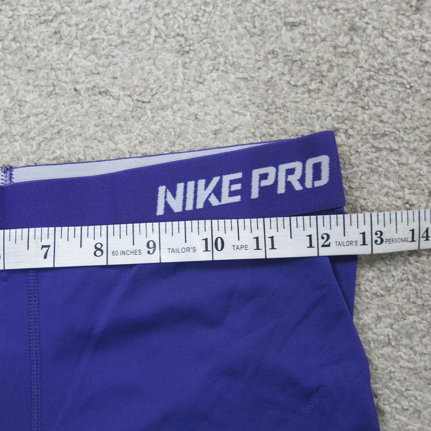 Nike Pro Womens Capri Legging Dry Fit Stretch Elastic Waist Logo Purple SZ Small