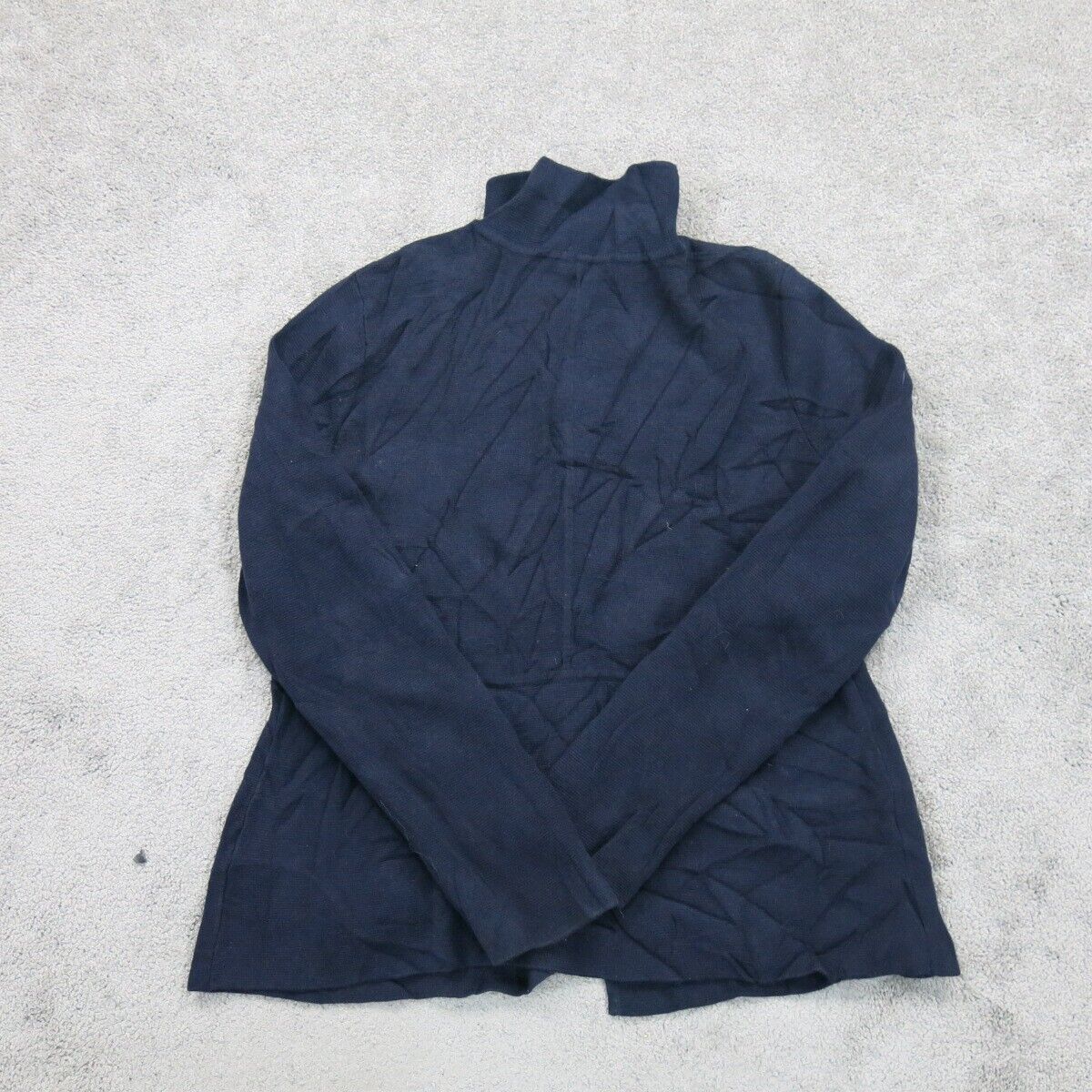 Talbots Womens Blazer Coat Single Breasted 3/4 Sleeve Pockets Blue Size Medium