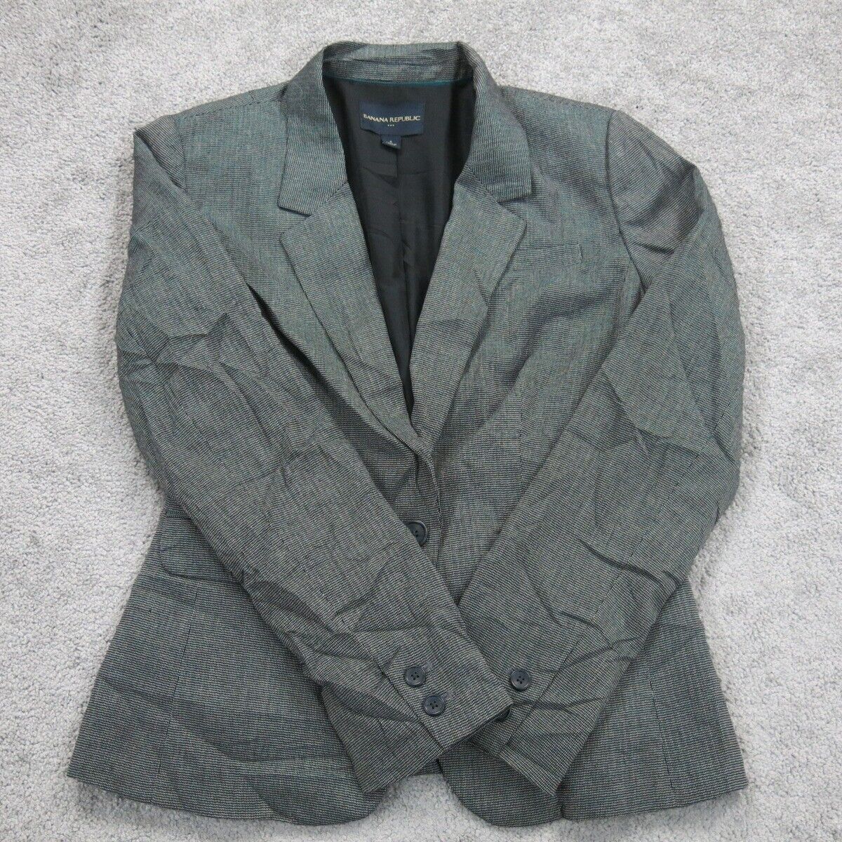 Banana Republic Womens Blazer Coat Single Breasted Long Sleeve  Olive Green SZ 4
