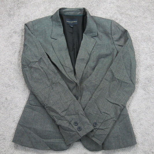 Banana Republic Womens Blazer Coat Single Breasted Long Sleeve  Olive Green SZ 4
