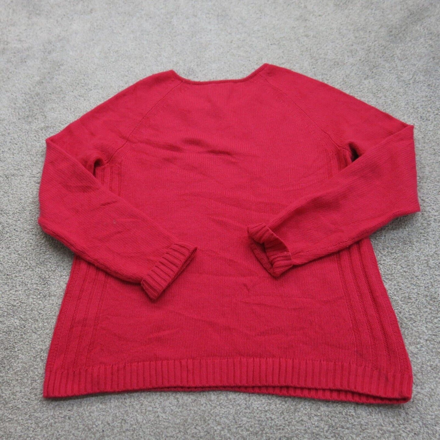 J. Crew Womens Pullover Sweater Crew Neck Long Sleeves Solid Light Red SZ Medium