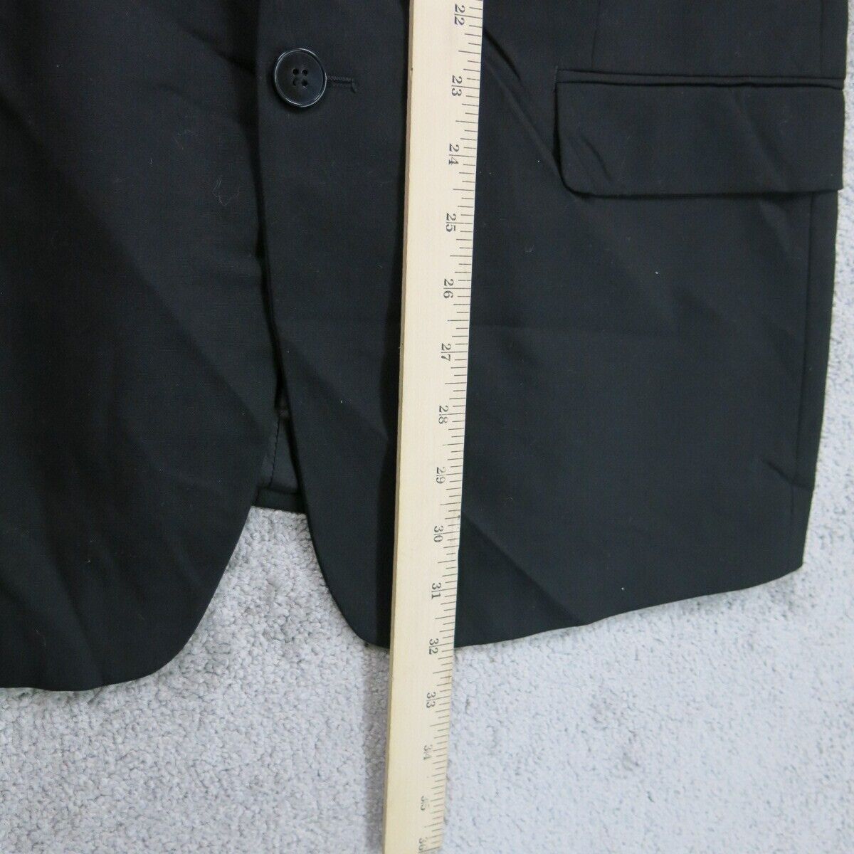 Calvin Klein Mens Blazer Coat Single Breasted Long Sleeve Pockets Black Size 46R