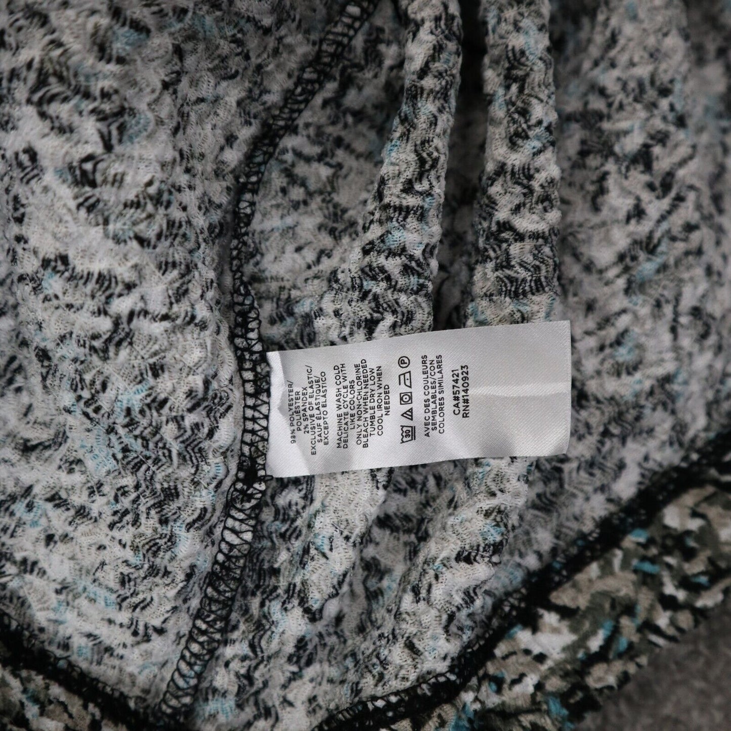 Loft Womens Blouse Top Round Neck Long Sleeves Animal Print Gray Size Medium