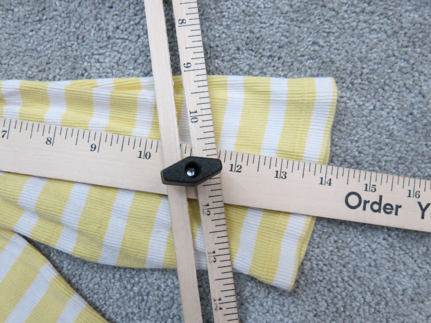 Tommy Hilfiger Womens Striped Sweatshirt Top Crew Neck White Yellow Size X Large