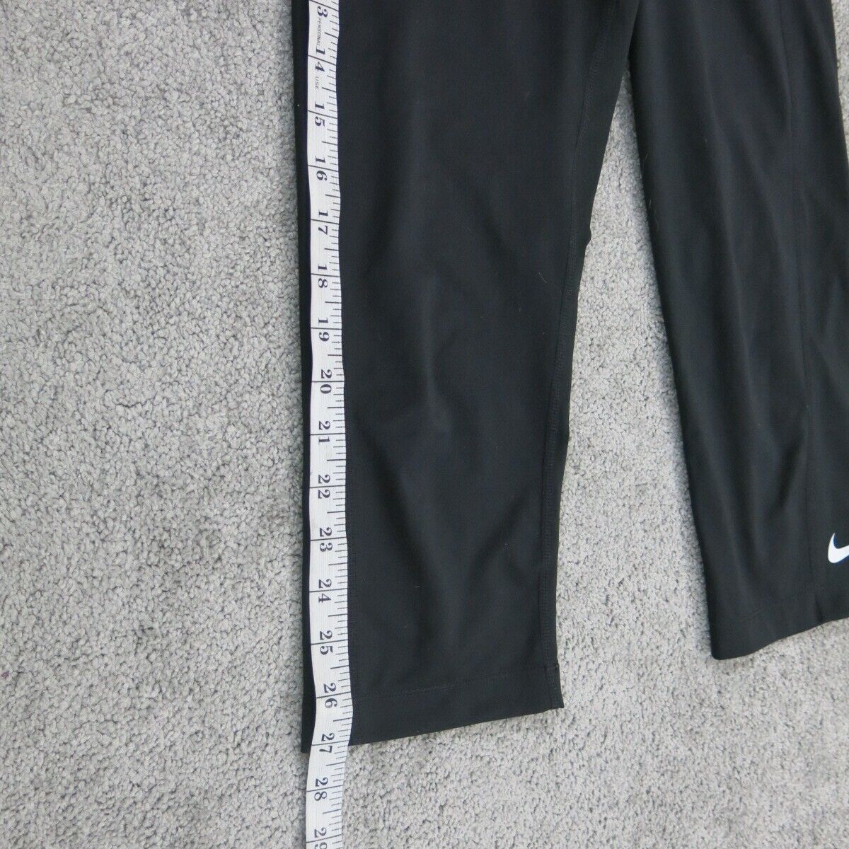Nike Pro Womens Capri Pants High Elastic Waist Mid Rise Black Size Small