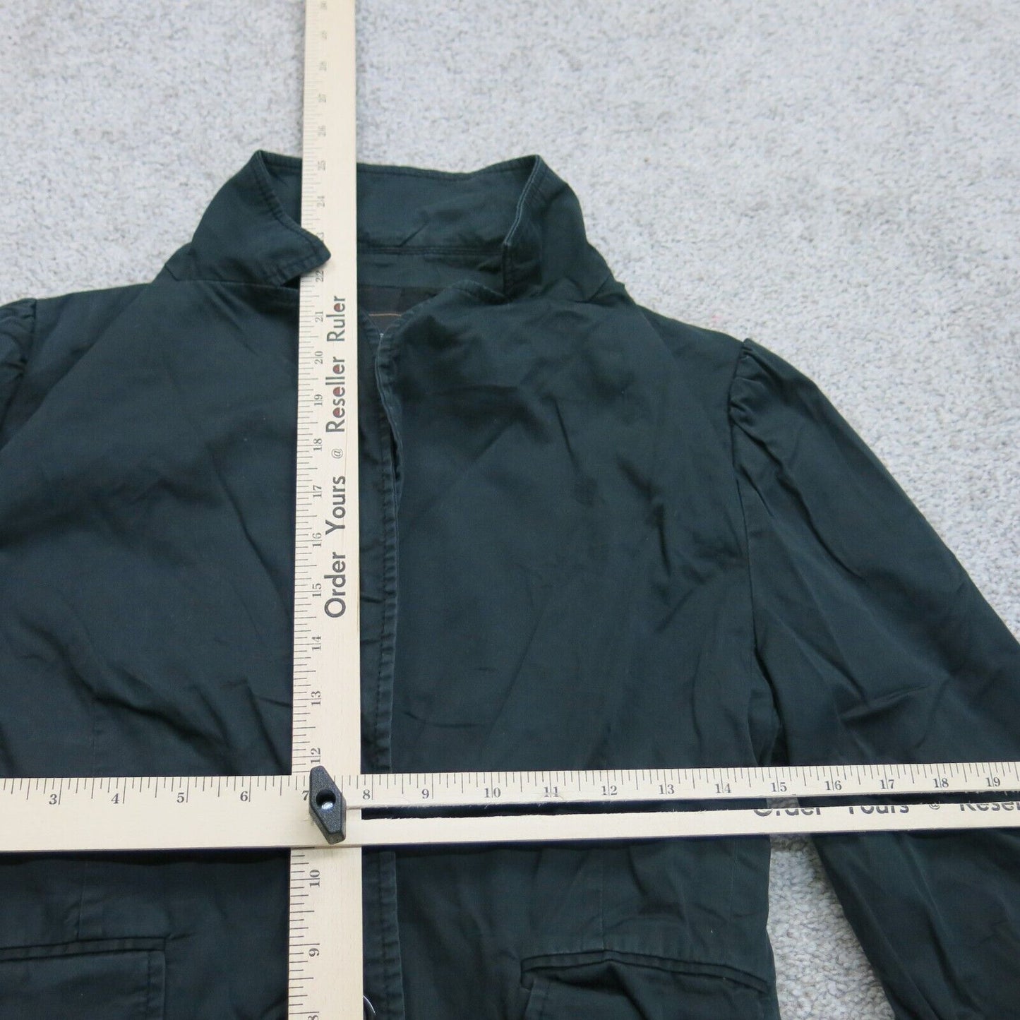 BCBGMaxAzria Womens Blazer Coat Single Breasted Pockets Green Size Small