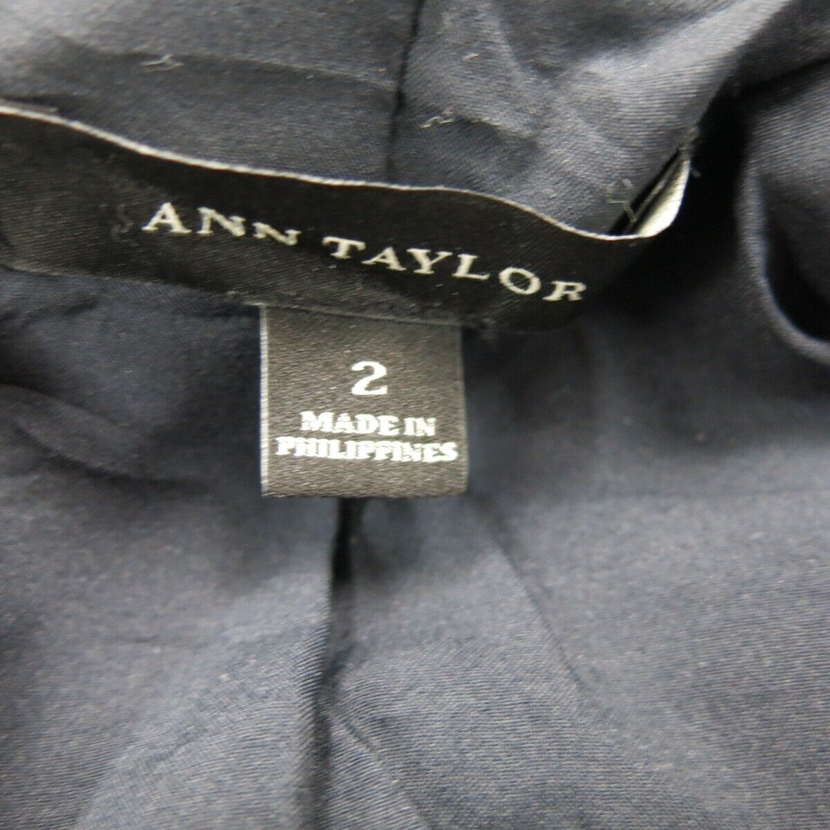 Ann Taylor Womens Coat Jackets Long Sleeves  Full Zip Up Black Blue Size 2