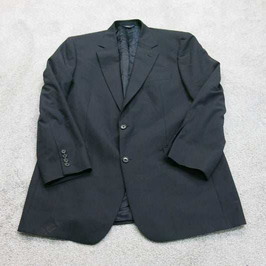 Brooks Brother Mens Blazer Coat Single Breasted 100% Wool Black Size 43R